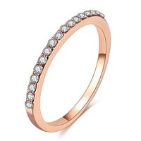 Mode Minimalisti Scher Kupfer Mikro Verkrusteter Zirkon Ring Einfacher Zeigefinger Ring sku image 18