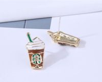 Silver Post Exquisite Korean Fashion Sweet Simple Milk Tea Cup Personalized Ear Studs Wholesale Nihaojewelry main image 3