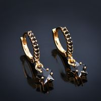 Fashion Star Copper Zircon Drop Earrings 1 Pair sku image 3