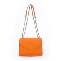Women's Pu Leather Solid Color Vintage Style Quilted Square Flip Cover Crossbody Bag sku image 2