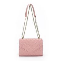 Women's Pu Leather Solid Color Vintage Style Quilted Square Flip Cover Crossbody Bag sku image 5