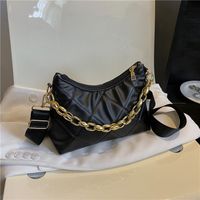 Women's Pu Leather Lingge Fashion Quilted Chain Square Zipper Crossbody Bag main image 3