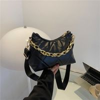 Women's Pu Leather Lingge Fashion Quilted Chain Square Zipper Crossbody Bag main image 5