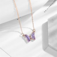 Fashion Simple Style Butterfly Alloy Plating Artificial Crystal Women's Necklace main image 5