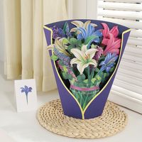 Creative 3d Stereoscopic Greeting Cards Paper Hand Holding Flowers sku image 4