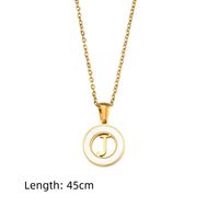Fashion Simple Elegant Round Shell Hollow Letter Stainless Steel Necklace main image 2