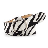 Classic Style Zebra Snakeskin Leopard Pu Leather Alloy Women's Leather Belts sku image 1