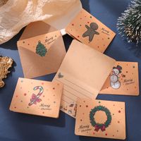 Christmas Retro Creative Ing Blessings Folding Cartoon Greeting Cards Set Of 9 main image 5