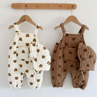 Cute Plaid Bear Cotton Baby Rompers main image 3