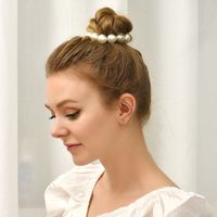 Sweet Solid Color Imitation Pearl Hair Tie 1 Piece main image 1