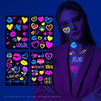 Fluoreszierende Liebe Graffiti Wasserdicht Lip Print Tattoo Aufkleber main image 4