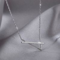 Fashion Simple Style Geometric Titanium Steel Rhinestone Metal Diamond Artificial Gemstones Necklace main image 3