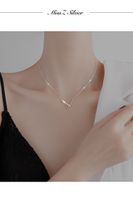 Fashion Simple Style Geometric Titanium Steel Rhinestone Metal Diamond Artificial Gemstones Necklace sku image 1