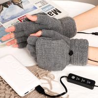 Fashion Solid Color Knit Gloves main image 2