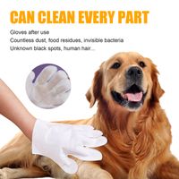 Haustier Waschen-kostenloser Nicht-gewebt Handschuhe Katze Hund Reinigung Entfernung Haar Tücher main image 6