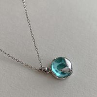 Fashion Mermaid Fish Tail Alloy Plating Artificial Gemstones Women's Pendant Necklace 1 Piece main image 2