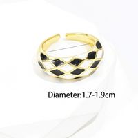 Fashion Lingge Copper Enamel Gold Plated Open Ring 1 Piece main image 2