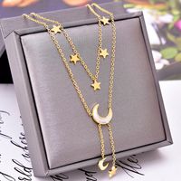 Fashion Geometric Titanium Steel Plating Shell Necklace main image 4