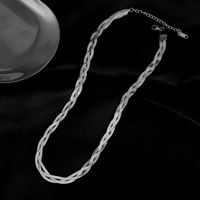 Großhandel Retro Geometrisch Einfarbig Titan Stahl Überzug Halskette sku image 2