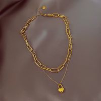 Fashion Heart Shape Titanium Steel Necklace 1 Piece main image 5