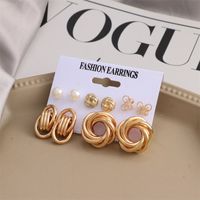 Fashion Star Butterfly Twist Imitation Pearl Alloy Rhinestone Women's Earrings 1 Set main image 4