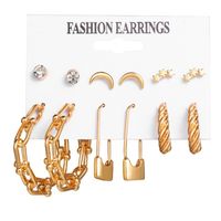 Fashion Star Butterfly Twist Imitation Pearl Alloy Rhinestone Women's Earrings 1 Set sku image 6