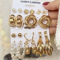 Fashion Star Butterfly Twist Imitation Pearl Alloy Rhinestone Women's Earrings 1 Set main image 1