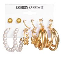 Fashion Star Butterfly Twist Imitation Pearl Alloy Rhinestone Women's Earrings 1 Set main image 2