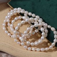Simple Style Solid Color Pearl Beaded Bracelets 1 Piece main image 4