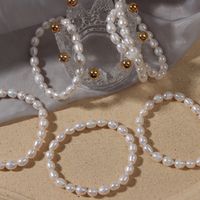 Simple Style Solid Color Pearl Beaded Bracelets 1 Piece main image 3