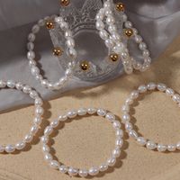 Simple Style Solid Color Pearl Beaded Bracelets 1 Piece sku image 1