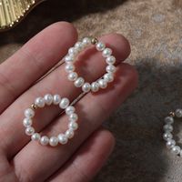 Simple Style Solid Color Pearl Beaded Rings 1 Piece main image 5