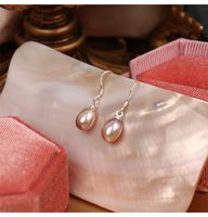 Elegant Geometric Pearl Sterling Silver Drop Earrings 1 Pair sku image 3