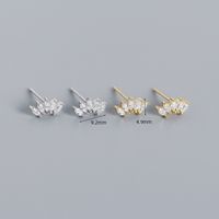 Fashion Sector Silver Plating Zircon Ear Studs 1 Pair main image 4