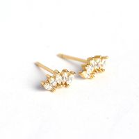 Fashion Sector Silver Plating Zircon Ear Studs 1 Pair main image 3