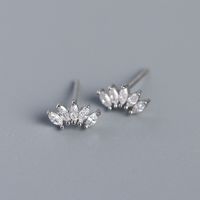 Fashion Sector Silver Plating Zircon Ear Studs 1 Pair sku image 1