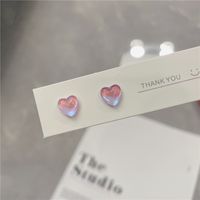 Sweet Heart Shape Synthetic Resin Women's Ear Studs 1 Pair sku image 4