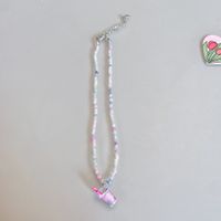 Cute Heart Shape Beaded Beaded Artificial Pearls Women's Necklace sku image 1
