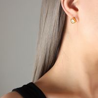 Fashion Geometric Titanium Steel Plating Zircon Earrings 1 Pair sku image 2