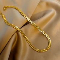 Großhandel Retro Geometrisch Einfarbig Titan Stahl Überzug Halskette sku image 5