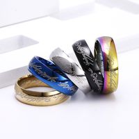 Fashion Letter 201 Stainless Steel Titanium Steel Rings In Bulk main image 6