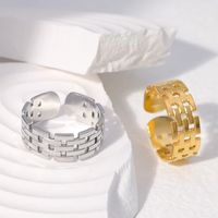 Retro Geometric Stainless Steel Plating Open Ring main image 4