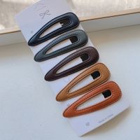 Sweet Geometric Pu Leather Hair Clip 5 Pieces sku image 3