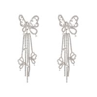 1 Paar Mode Geometrisch Schmetterling Bogenknoten Imitationsperle Legierung Strass Ohrringe main image 5