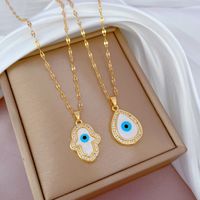 Fashion Geometric Stainless Steel Copper Plating Artificial Diamond Necklace main image 1