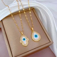 Fashion Geometric Stainless Steel Copper Plating Artificial Diamond Necklace main image 5