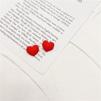 Simple Style Animal Heart Shape Plastic Epoxy Women's Ear Studs 1 Pair sku image 1