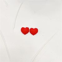 Simple Style Animal Heart Shape Plastic Epoxy Women's Ear Studs 1 Pair sku image 4