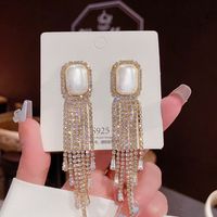 Fashion Tassel Heart Shape Bow Knot Imitation Pearl Copper Inlay Rhinestones Drop Earrings 1 Pair sku image 66