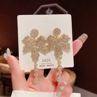1 Pair Sweet Heart Shape Butterfly Bow Knot Inlay Copper Artificial Pearls Rhinestones Earrings sku image 145
